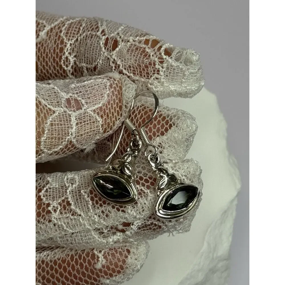 925 Sterling Silver Alexandrite Earrings Length 1.3 Inch